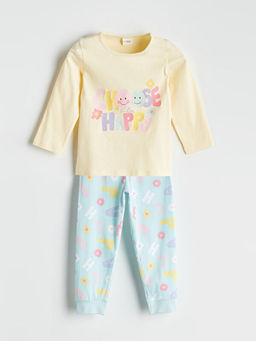 Bask?l? K?z ?ocuk Pijama Tak?m
