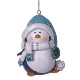 Фигурка декоративная подвесная "Пингвин", L5 W5 H6,5 см, 2в.