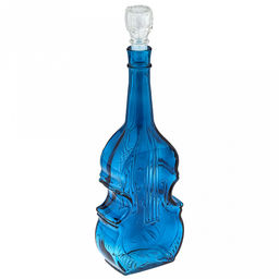 Графин-штоф стеклянный "Скрипка" 0,75л, 12,5х6,5х34см, "Скандик", лазурный (Россия)