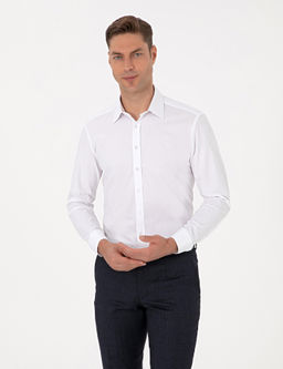 Beyaz Regular Fit Uzun Kollu G_mlek - Pierre cardin фото 3