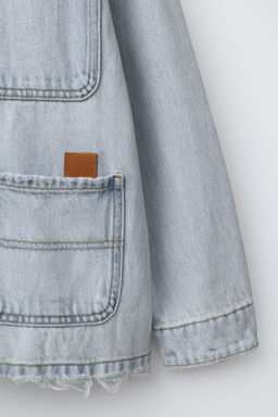 DENIM OVERSHIRT WITH POCKETS - Zara фото 4