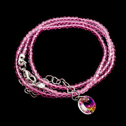 Бусы Чокер Шпинель Нежно розовые c огранкой d-2мм 38см