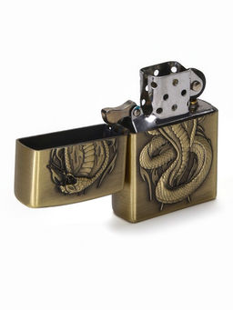 Подарочный набор 2 в 1 «Змея»: рюмка-перевёртыш 30 мл, зажигалка, металл, стекло