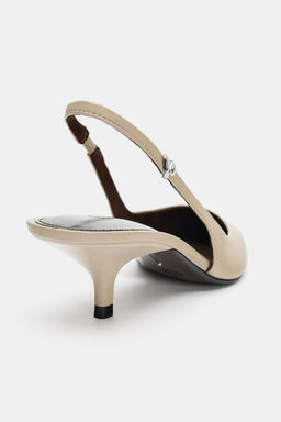SLINGBACK KITTEN-HEEL SHOES WITH STRAP - Zara фото 8