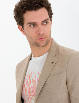Camel Slim Fit Ceket