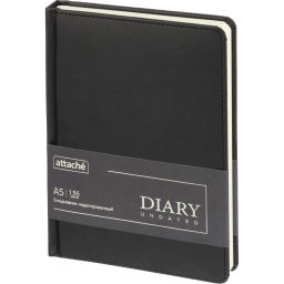 Ежедневник недатированный ATTACHE Classic А5, 140х200мм, 136л, черный  фото 2