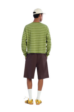 CAMISETA RAYAS BOLSILLO BORDADOS / Verdes