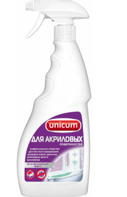 UNICUM ср-во д/чистки акриловых ванн и душевых кабин 500мл спрей