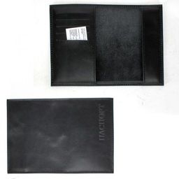 Обложка для паспорта Croco-П-404 (5 кред карт) натуральная кожа черный пулл-ап (254) 231862