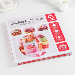 Подставка для торта вращающаяся Доляна Фруктовый лёд, d=32 см, стекло  фото 15