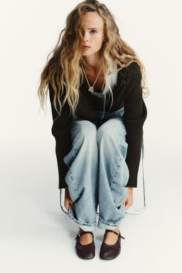 SOFT LEATHER BALLET FLATS - Zara фото 3