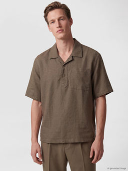 Regular Fit %100 Keten Erkek G?mlek