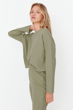 Trendyolmilla Lacivert Waffle Kumas Orme Pijama Tak?m? THMAW23PT00021  фото 21