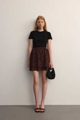 Юбка мини с цветочным принтом