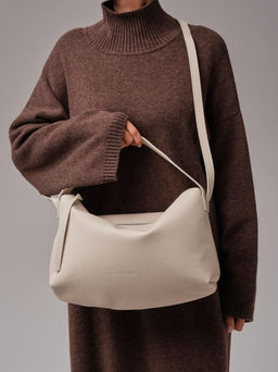 Кожаная сумка Deboro 30963 светлый крем