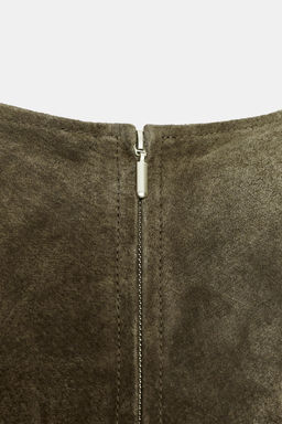 100% LEATHER MIDI DRESS - Zara фото 8