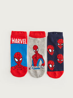 Spider-Man Desenli Erkek ?ocuk Patik ?orap 3l?
