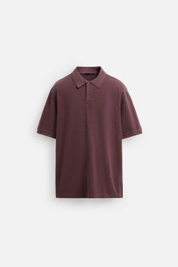 WASHED TEXTURED PIQUE POLO SHIRT - Zara фото 13