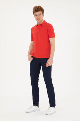 Мужские темно-синие брюки из плотной ткани/чиносы