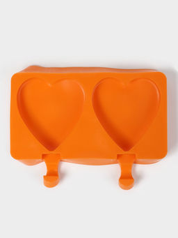 Форма для мороженого Сердечко, силикон, 19.5?14?2.5 см, 2 ячейки (8.4?9 см), МИКС