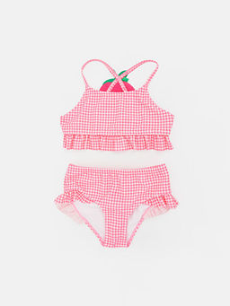 Ekose K?z ?ocuk Bikini Tak?m?