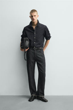 LIGHTWEIGHT COTTON/LINEN DENIM SHIRT - Zara фото 8