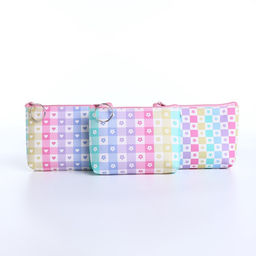 Цена за 2 шт. Кошелёк «Клетка», монетница, на молнии, МИКС