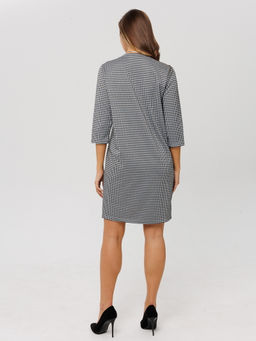 Платье женское П-176 (жаккард принт) Тёмно-серая ёлочка