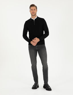 Antrasit Slim Fit Jean Pantolon