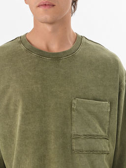 Лонгслив оверсайз мужской зеленый - Mark formelle фото 4