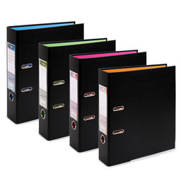 Expert Complete BLACK&COLOR Регистратор PVC, 2-х стороннее покрытие, мет.уг. 75 мм 10 шт. Trend A4 арочный механ. лён черный/голубой ЕС100262108