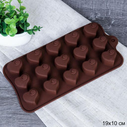 Форма силиконовая для льда и конфет 15 ячеек / HL-377 / уп 300/ 21*10,2*1,9 см/0,045/сердца - ГалеонТрейд фото 3