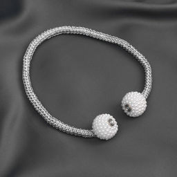 Подхват для штор Шарики из бисера, d = 3 40 см, цвет белый/светло-серый - Арт узор фото 2