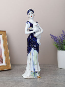 Статуэтка Дама с кошкой 30 см / 0862 /уп 24/