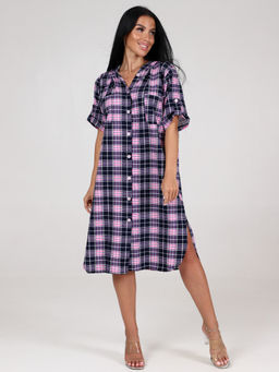 5118 ПЛАТЬЕ (Розовая клетка) - А-дина фото 3