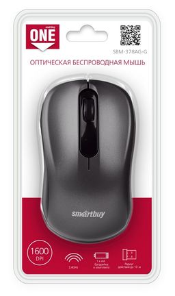 Мышь беспроводная SmartBuy 378AG-G "ONE", серая