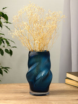 Ваза «Ванесса», волны, 24×12 см, стекло, синяя