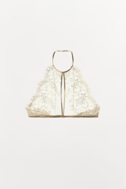 SUJETADOR HALTER ENCAJE / Crudo / Beige - Zara фото 8