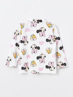 Polo Yaka K?sa Kollu Minnie Mouse Bask?l? K?z Bebek Pijama Tak?m - Waikiki фото 3