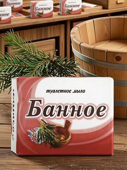 Мыло туалетное 175гр БАННОЕ