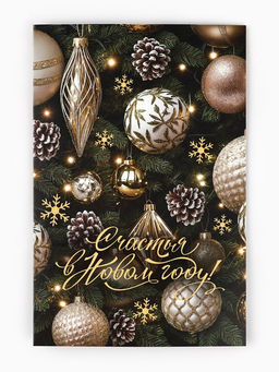 Цена за 10 шт. Открытка «Счастья в Новом году!», глиттер, 12×18 см