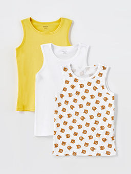 Bisiklet Yaka Bask?l? Erkek Bebek Atlet 3l?