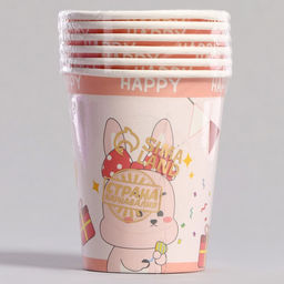 Стаканы бумажные Счастливый зайка, 6 шт - Страна карнавалия фото 3