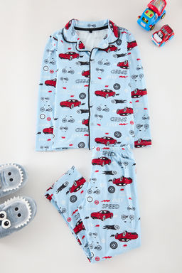 Indigo Erkek Cocuk Bask?l? Pijama Set Orme Alt-Ust Tak?m TKDAW25AU00110 - Trendyolmilla фото 11