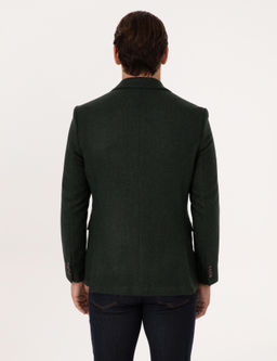 Haki Slim Fit Y_n Kar___ml_ Mikro Desenli Ceket - Cacharel фото 5