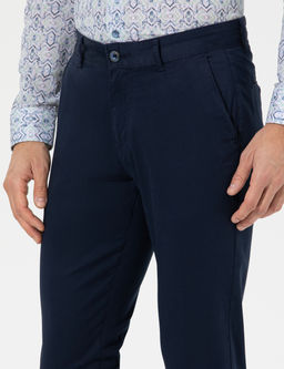Lacivert Slim Fit Basic Chino Pantolon
