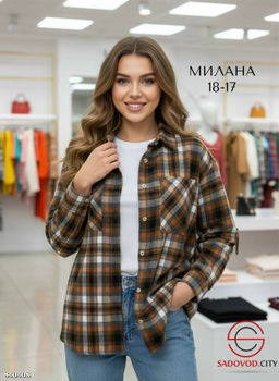 Рубашка женская в клетку - Bruno фото 3