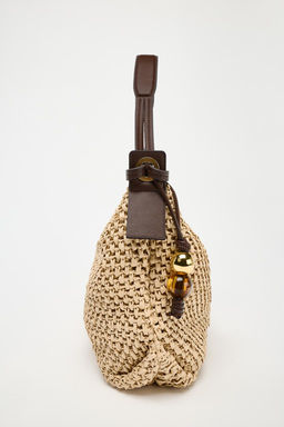 WOVEN TOTE BAG WITH CHARM - Zara фото 4
