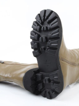 02-E39B-53JN GREEN Сапоги демисезонные женские (натуральная кожа)