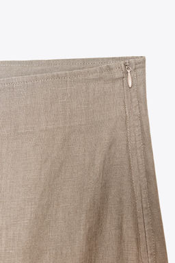 ZW COLLECTION 100% LINEN MIDI SKIRT - Zara фото 8